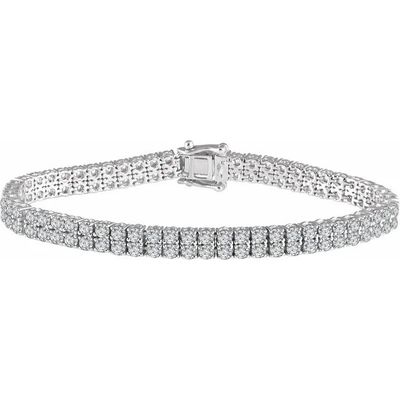 Bracelet tennis en or blanc 14 carats serti de diamants