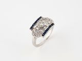 an art deco diamond and sapphire ring