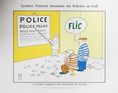 cartoon of a police officer talking to a child in a room