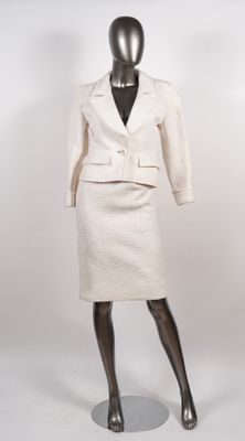 SAINT LAURENT, Rive Gauche Tailleur veste jupe en coton (58%…