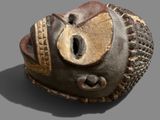 an image of a close up of a mask on a table