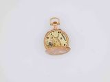 an image of a gold pocket watch on a white surface
