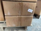 a stack of boxes sitting on a pallet in a warehouse