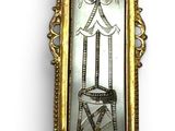 un miroir sur lequel est représenté un oiseau