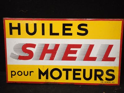 panneau jaune et rouge portant l'inscription « hulls shell pour moteurs »