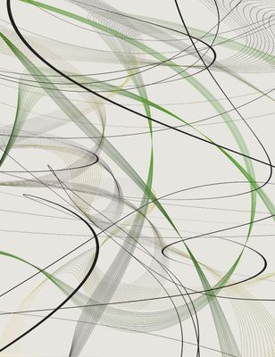 an image of a green and white abstract background with wavy lines