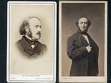deux vieilles photos en noir et blanc représentant deux hommes barbus