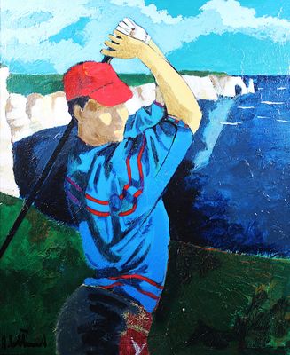Josée SARRAILH (XXème),, suiveur de Jef FRIBOULET, "Golfeur …