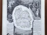 an antique map of the isle of st james, with a wooden frame