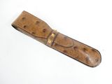 brown ostrich leather watch strap with brass hardware