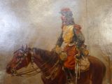 un tableau représentant un homme à cheval, coiffé d'un chapeau
