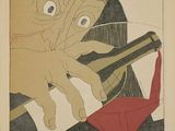 une image représentant un livre sur lequel figure l'image d'un homme jouant du violon