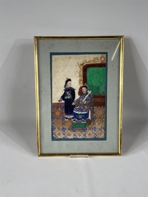 tableau représentant un homme et une femme assis dans une pièce