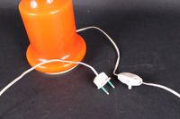 Lampe vintage en verre orange. Années 1970 (H : 35 cm) (photo 2)