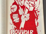 a book with a picture of a group of people on it