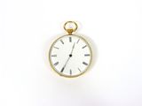 une montre de poche en or avec des chiffres romains sur le cadran