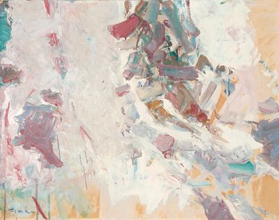 tableau représentant une personne sur un snowboard au milieu d'un tableau