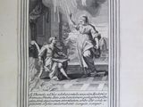 an old book with a picture of a man and a woman sitting on a bed