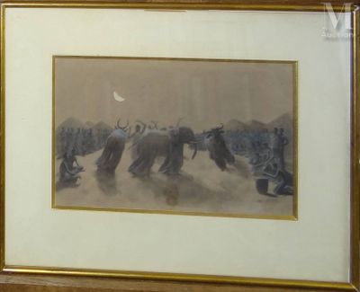 une photo d'une photo représentant un troupeau d'éléphants