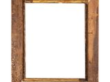an old wooden picture frame on a white background