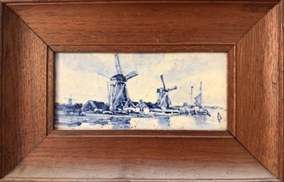 a picture of a picture of a windmill in a picture frame