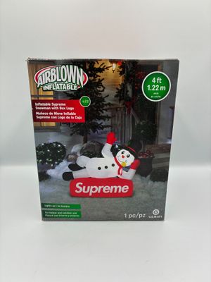 Le bonhomme de neige marron et blanc est assis dans la boîte