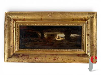 une image représentant un tableau où l'on voit un homme et une femme dans un bateau
