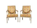 Paire de fauteuils peints de style Louis XVI français du XIXe siècle à vendre