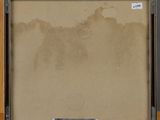 an image of a painting on a easel with a brown background