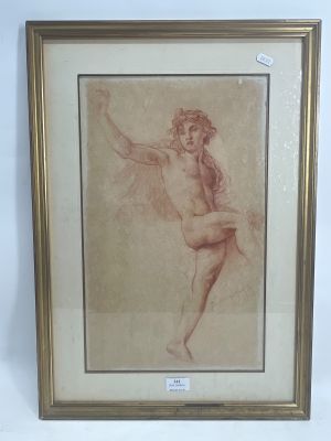 painting of a nude woman in a gold frame on a white background