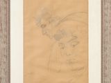 un vieux dessin représentant un homme et une femme en robe