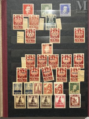 a picture of a display of stamps on the wall