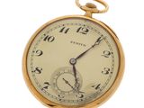 une montre de poche en or avec des chiffres romains sur le cadran
