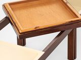 a small table with a tray on top of it