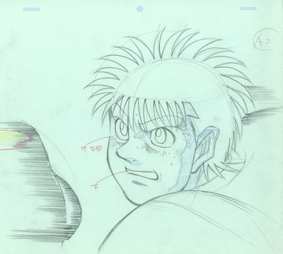 dessin représentant un jeune homme à lunettes regardant quelque chose au loin