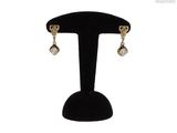 gros plan d'une paire de boucles d'oreilles sur un support
