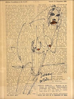 Larry WHITE (1946) Nu penché en avant Dessin au feutres noir…