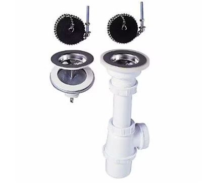 Lot de 2 siphons d’évacuation de marque Wirquin, diamètre 60…