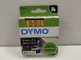 Ruban d'étiquetage Dymo noir sur fond blanc