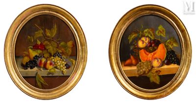 painting of a still life of fruit in a gold frame