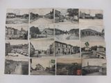 several old postcards of old buildings and buildings on a white background