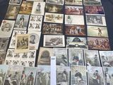a lot of old photos on the table