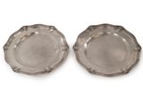 a pair of silver plated dishes