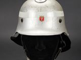 a close up of a helmet on a mannequin head