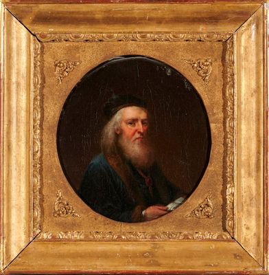 École du XVIIIème siècle. "Savant à la toque et au livre ouv…