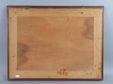 an old wooden frame with a picture of a cross on it