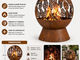 brasero en forme de globe avec brûleur