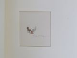 a picture of a picture of a dog in a room