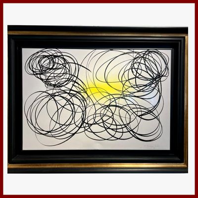 HARTUNG Hans 1904-1989 : P1973-Z64. Acrylique et pastel sur …