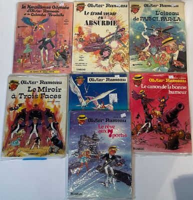 several children ' s books are lined up on a white surface